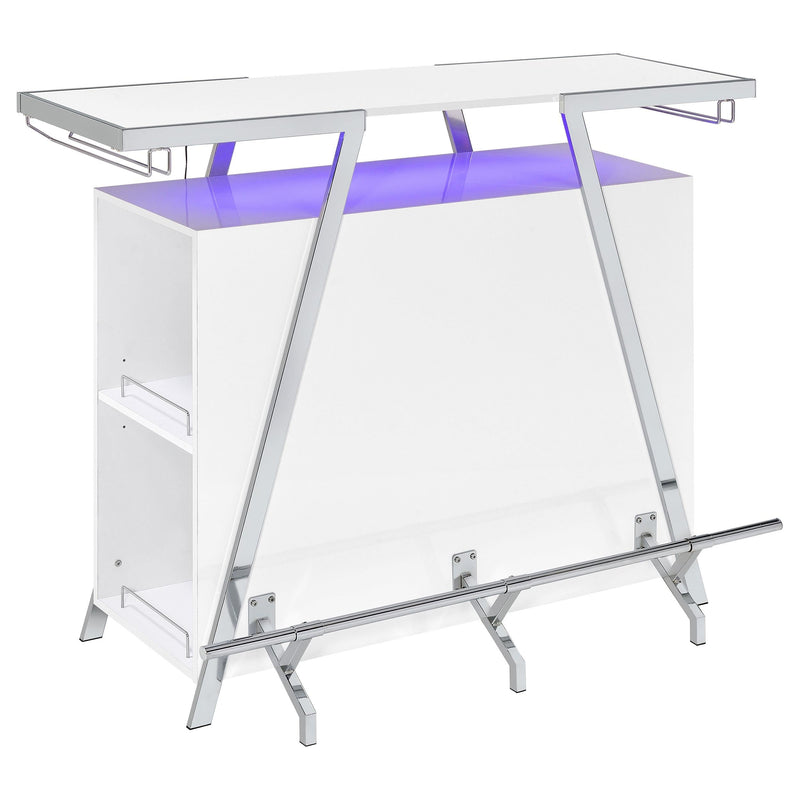 Araceli Freestanding LED Home Bar Cabinet White High Gloss - 182355