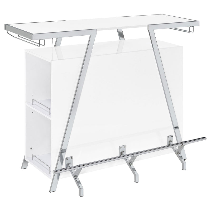 Araceli Freestanding LED Home Bar Cabinet White High Gloss - 182355