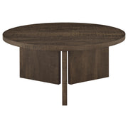 Aragon 3-Piece Round Coffee and End Table Set Dark Rustic Mango - 706658-S3