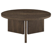 Aragon 3-Piece Round Coffee and End Table Set Dark Rustic Mango - 706658-S3