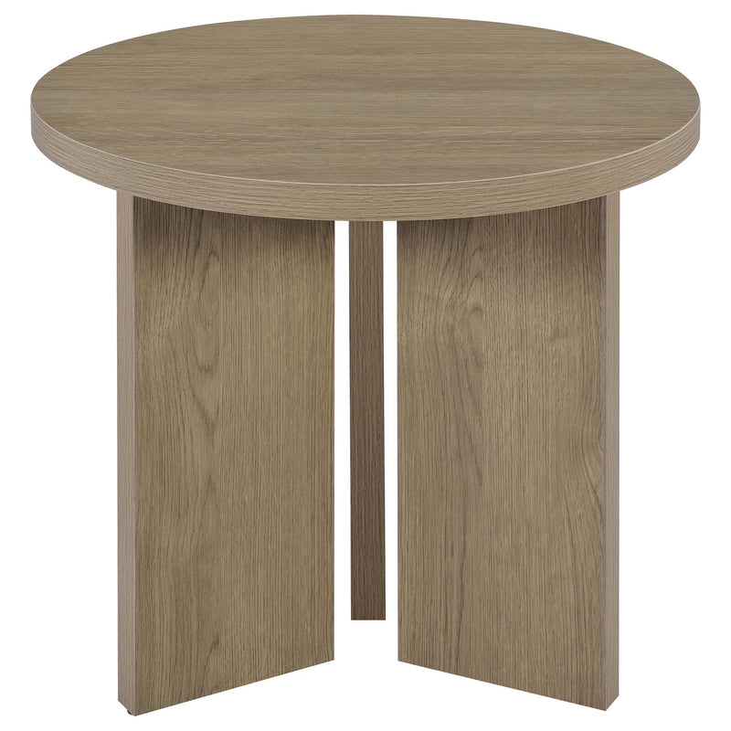 Aragon 3-Piece Round Coffee and End Table Set Latte - 706678-S3