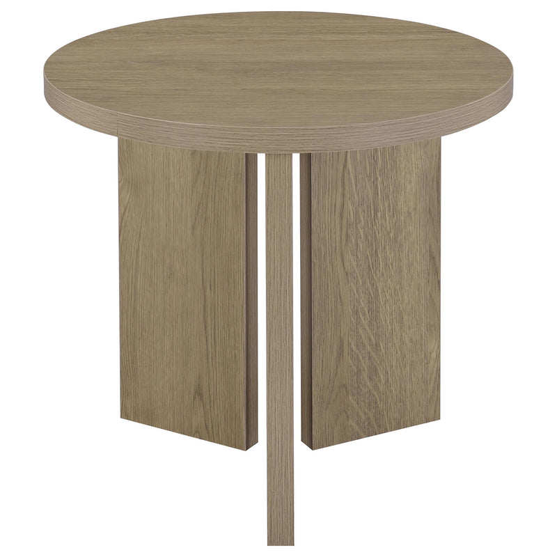 Aragon 3-Piece Round Coffee and End Table Set Latte - 706678-S3