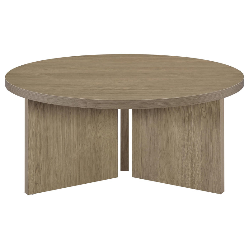 Aragon 3-Piece Round Coffee and End Table Set Latte - 706678-S3