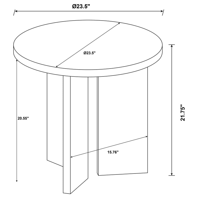 Aragon 3-Piece Round Coffee and End Table Set Mango - 706668-S3