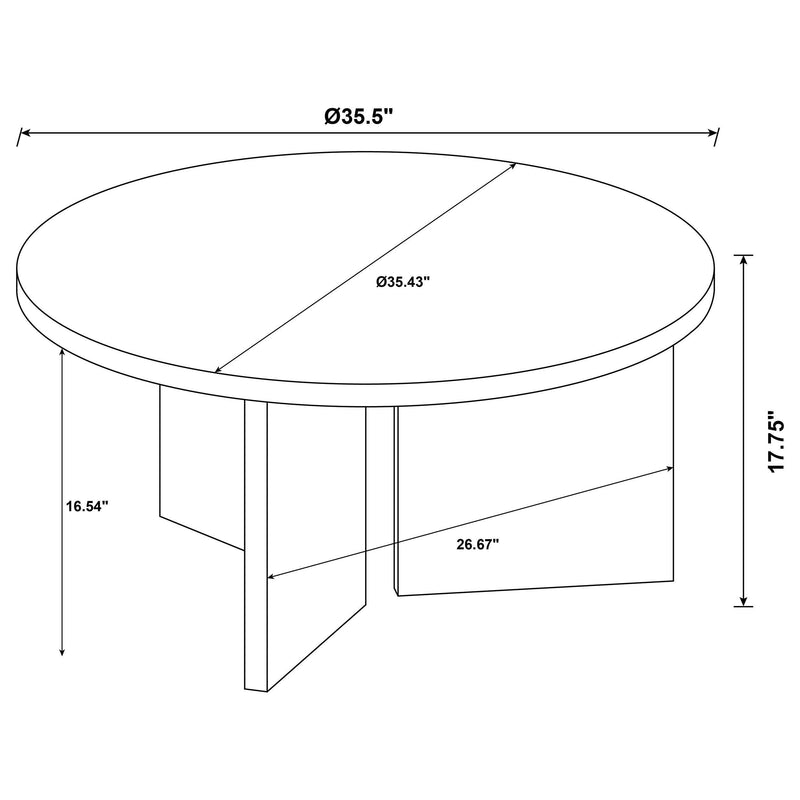 Aragon Round Panel Base Coffee Table Latte - 706678