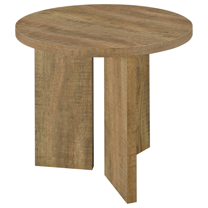 Aragon Round Panel Base End Table Mango - 706667