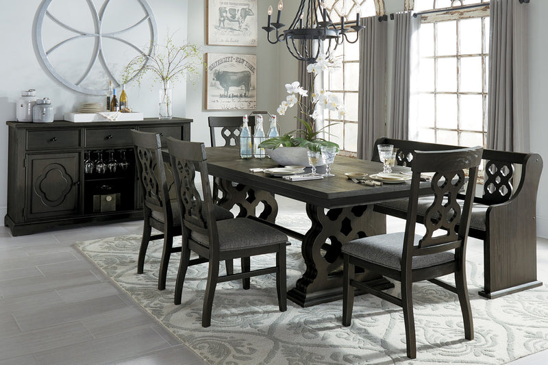 Arasina Dark Pewter Extendable Dining Set - Lara FurnitureDining Room Set
