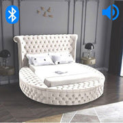 ARC-QUEEN BED BEIGE - ARC-QUEEN BED BEIGE