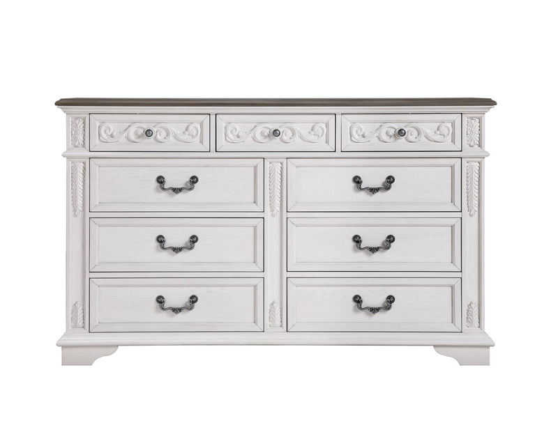 Archi - 9 Drawers White Dresser - B226-D