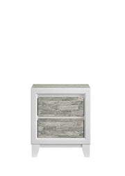 Arctic - Gray & White 2 Drawers Nightstand - B369-N