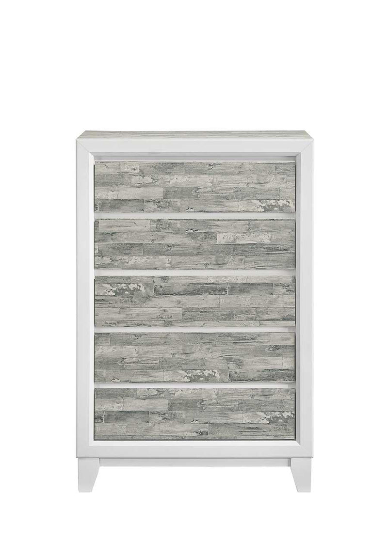 Arctic - Gray & White 5 Drawers Chest - B369-C