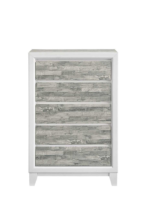 Arctic - Gray & White 5 Drawers Chest - B369-C