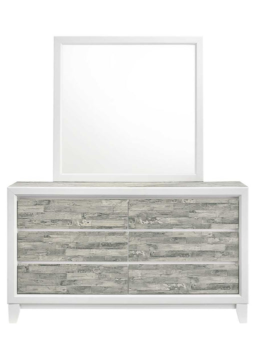 Arctic - Gray & White 6 Drawers Dresser - B369-D