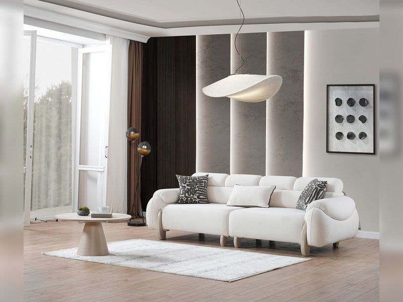 Arden 4-pieces (2 Sofa & 2 Chair) Livingroom in Cream - Brown - 200-ELIF-ARD-A600-3311