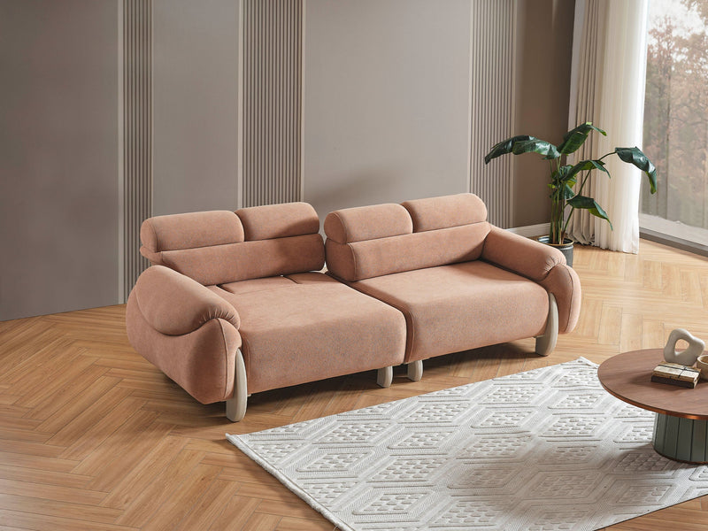 Arden 4-pieces (2 Sofa & 2 Chair) Livingroom in Cream - Brown - 200-ELIF-ARD-A600-3311