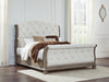 Ardenfield Light Brown Queen Upholstered Sleigh Bed - Gate FurnitureQueen Bed