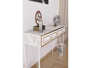 Ardeno London Consol Table White Marble in White - 790-ARDENO-WHI