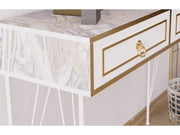 Ardeno London Consol Table White Marble in White - 790-ARDENO-WHI