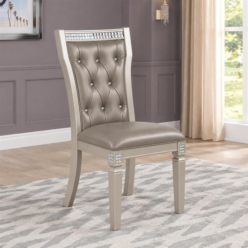 Arezzo - Upholstered PU Chair, Crystal button-tufted back 2PC/CTN - D205-C