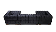 Ariana Black Velvet Double Chaise Sectional - Lara FurnitureSectional