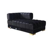 Ariana Black Velvet Double Chaise Sectional - Lara FurnitureSectional