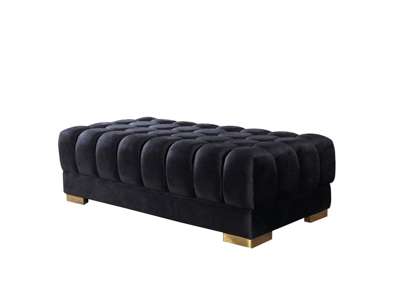 Ariana Black Velvet Double Chaise Sectional - Lara FurnitureSectional