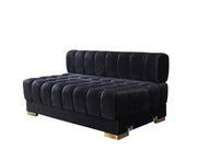 Ariana Black Velvet Double Chaise Sectional - Lara FurnitureSectional