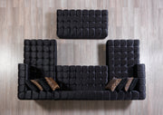 Ariana Black Velvet Double Chaise Sectional - Lara FurnitureSectional