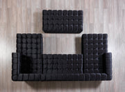 Ariana Black Velvet Double Chaise Sectional - Lara FurnitureSectional