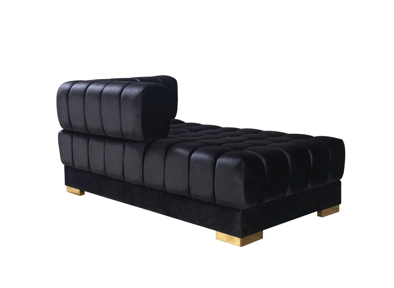 Ariana Black Velvet Double Chaise Sectional - Lara FurnitureSectional