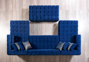Ariana Blue Velvet Double Chaise Sectional - Lara FurnitureSectional