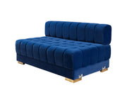 Ariana Blue Velvet Double Chaise Sectional - Lara FurnitureSectional