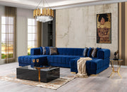 Ariana Blue Velvet Double Chaise Sectional - Lara FurnitureSectional