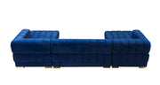 Ariana Blue Velvet Double Chaise Sectional - Lara FurnitureSectional