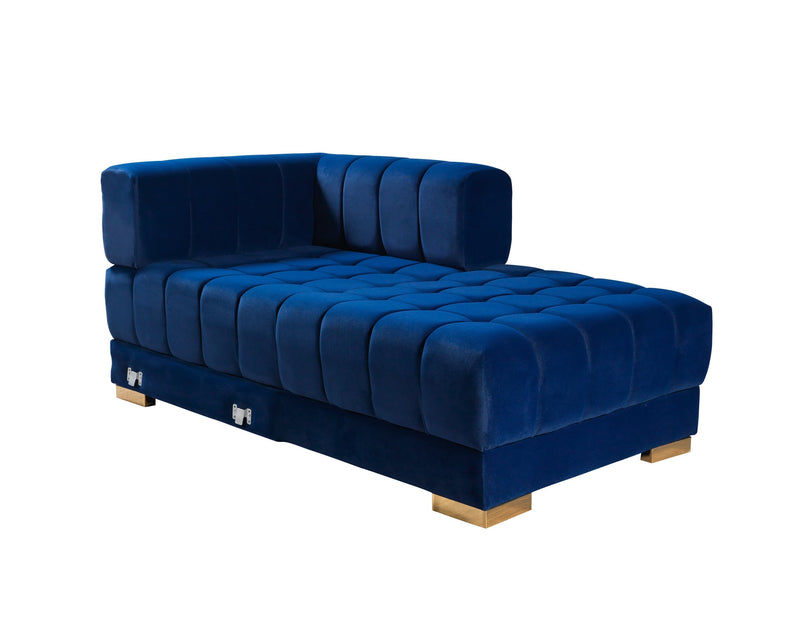 Ariana Blue Velvet Double Chaise Sectional - Lara FurnitureSectional