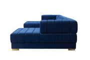 Ariana Blue Velvet Double Chaise Sectional - Lara FurnitureSectional