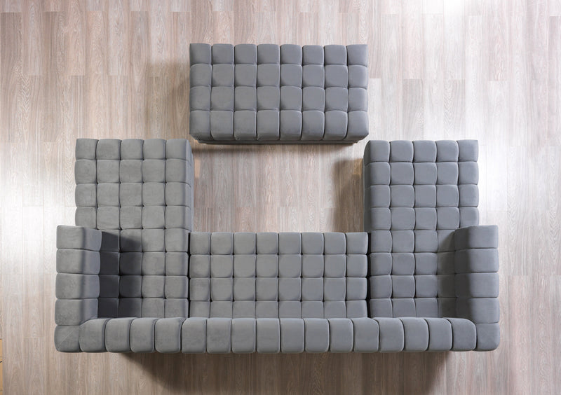 Ariana Gray Velvet Double Chaise Sectional [ETA: 3/10] - ARIANAGRAY-SEC