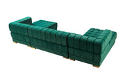Ariana Green Velvet Double Chaise Sectional [ETA: 3/10] - ARIANAGREEN-SEC