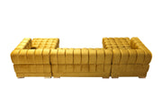 Ariana Mustard Velvet Double Chaise Sectional - Lara FurnitureSectional