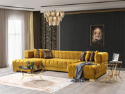 Ariana Mustard Velvet Double Chaise Sectional - Lara FurnitureSectional