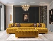 Ariana Mustard Velvet Double Chaise Sectional - Lara FurnitureSectional