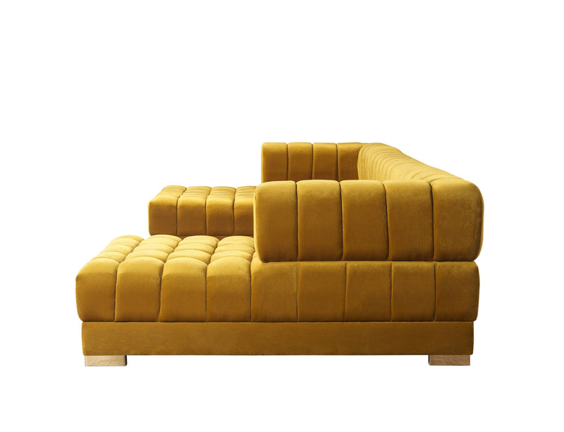 Ariana Mustard Velvet Double Chaise Sectional - Lara FurnitureSectional