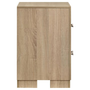 Arielle 2-drawer Bedroom Nightstand with Casters Light Oak - 223112