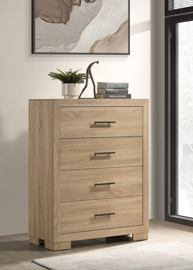 Arielle 4-drawer Bedroom Chest of Drawers Light Oak - 223115