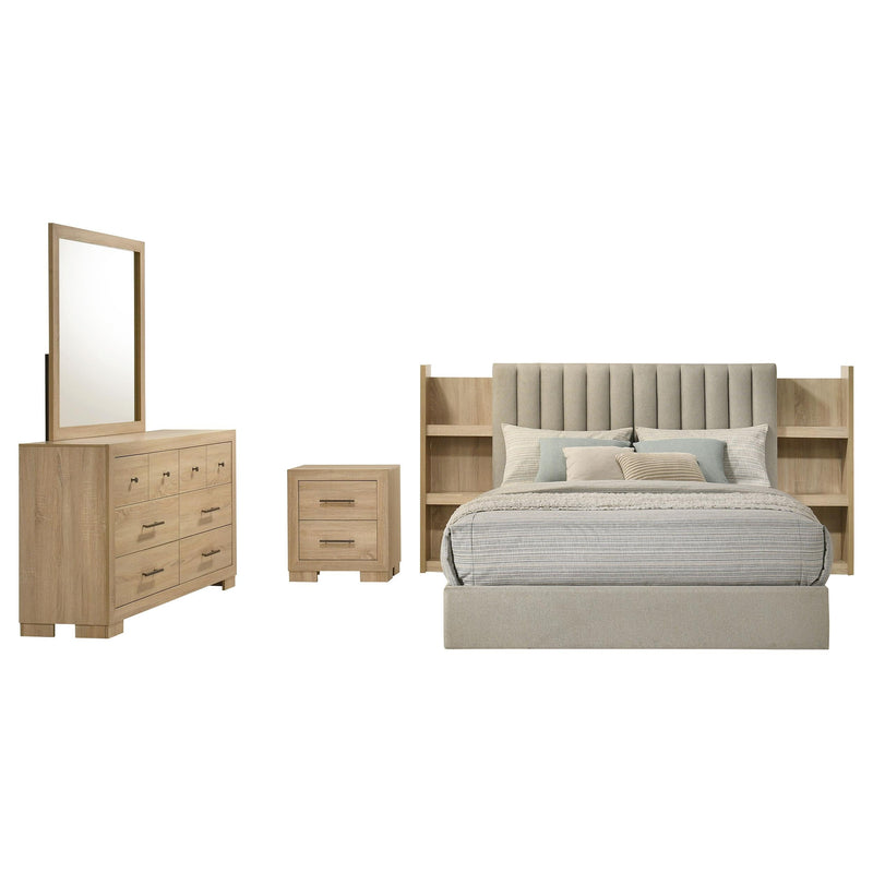 Arielle 4-piece Eastern King Bedroom Set Light Oak - 223111KE-S4