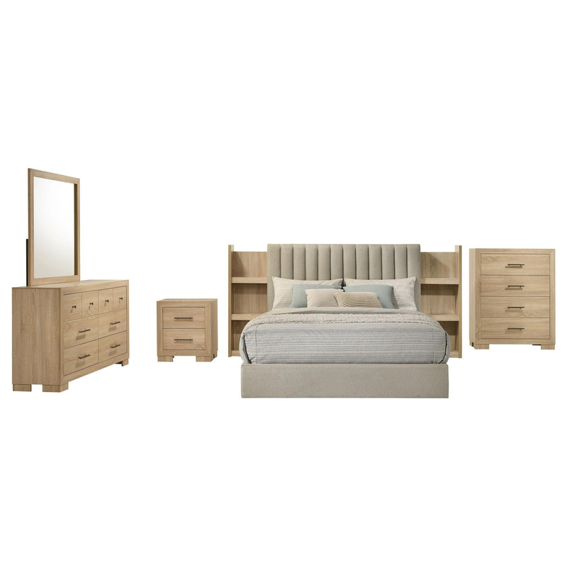 Arielle 5-piece Eastern King Bedroom Set Light Oak - 223111KE-S5