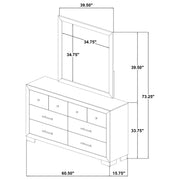 Arielle 6-drawer Bedroom Dresser with Mirror Light Oak - 223113M