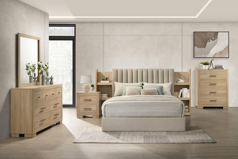 Arielle 6-drawer Bedroom Dresser with Mirror Light Oak - 223113M