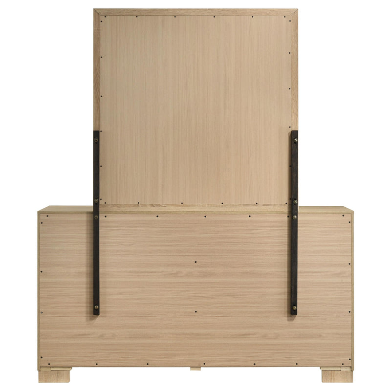 Arielle 6-drawer Bedroom Dresser with Mirror Light Oak - 223113M