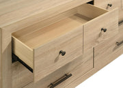 Arielle 6-drawer Bedroom Dresser with Mirror Light Oak - 223113M